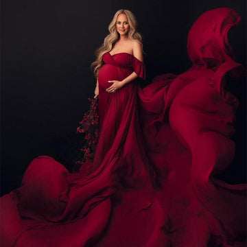 Mqtime Chiffon Maternity Dresses For Photo Shoot Maxi Gown Pregnancy Dress Pregnant Photography Props Dress For Pregnant Women Clothes
